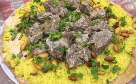 طريقة تذويب اللحمة وسلقها وتحضير المنسف الأردني