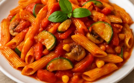  مكرونة بالخضار وصوص الطماطم تكفي 6 أشخاص