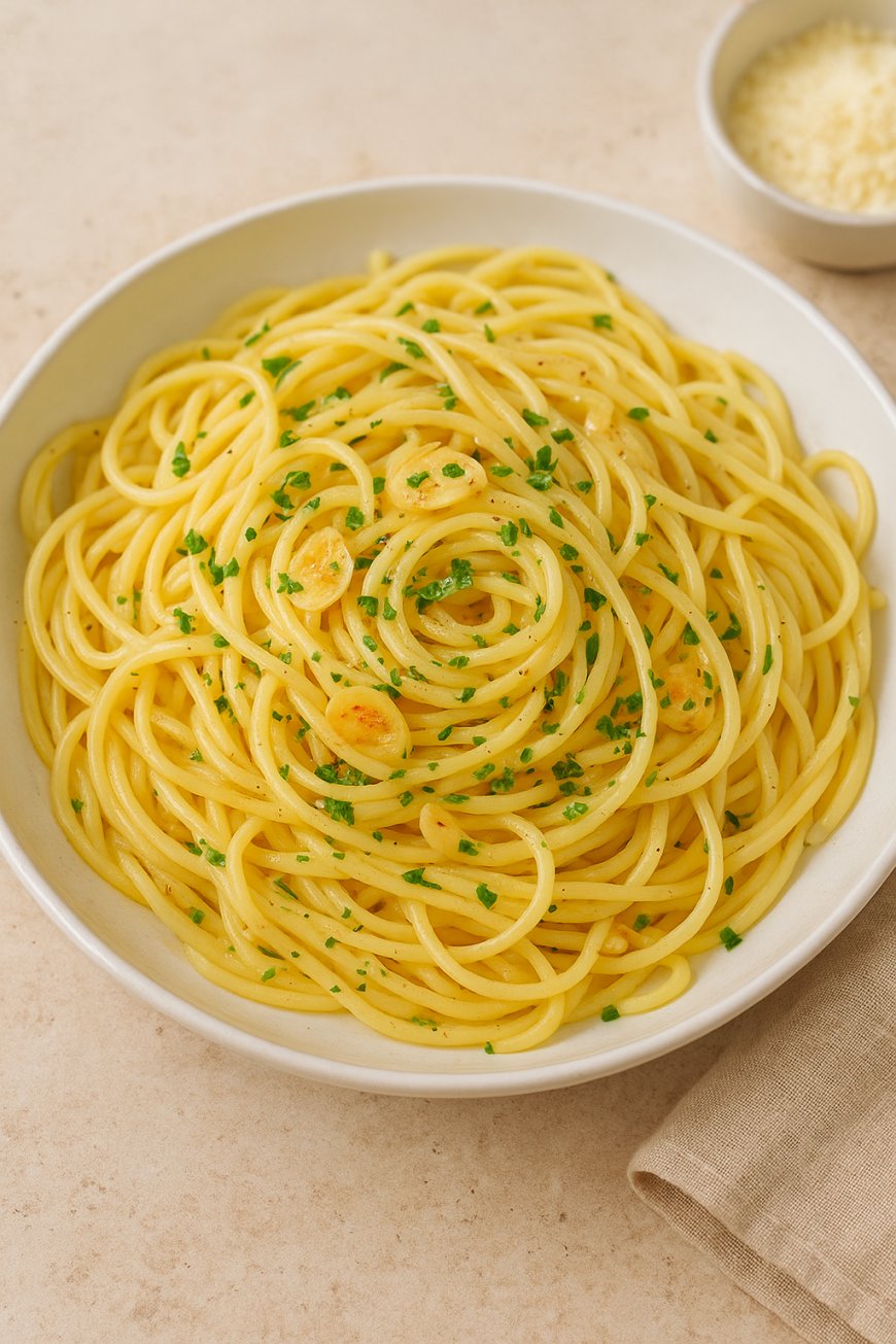 وصفة مكرونة بالثوم والزيت | أكلات سريعة وسهلة التحضير